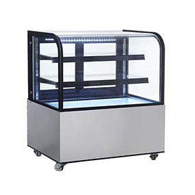 Floor Standing Square Refrigerated Glass Display Cabinet for Cake Bakery